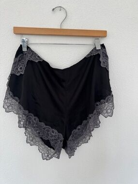 Black Lace-Trim Women's Sleep Shorts